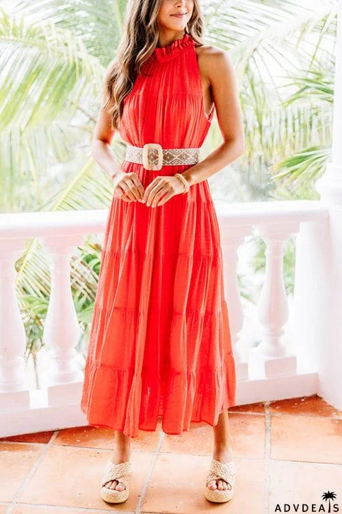 Come To Me Tiered Tank Midi Dress