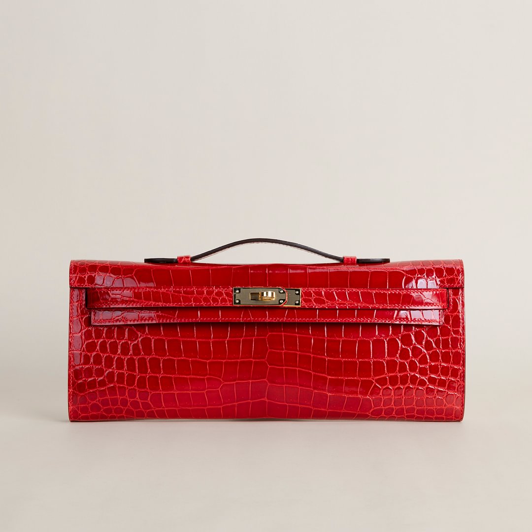 Kelly cut Shiny Porosus Crocodile 95 Braise GHW