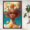 Diamond Painting -DIY Round Partial AB Drill Ice Cream Girl(45x65cm)
