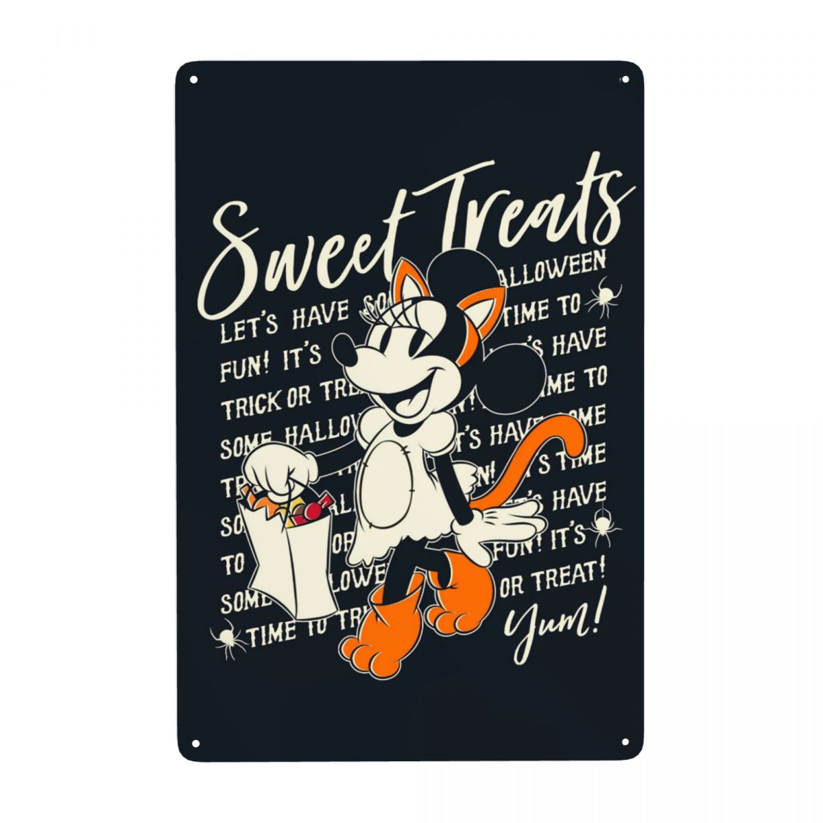 Halloween Minnie Mouse Sweet Treats Metal Tin Sign 12x8 Inches