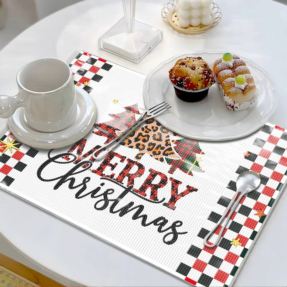 DIY Christmas Diamond Painting Placemats DIY Diamond Dot Kits for Home Decor