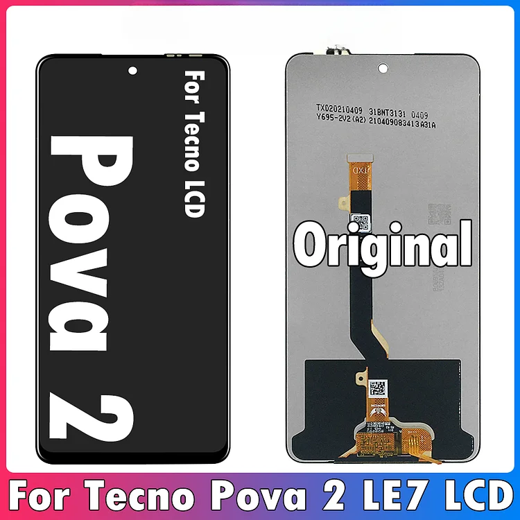 6.9inch Original LCD For Tecno Pova 2 LCD LE7 Display Screen Touch Sensor Digitizer Assembly For Tecno Pova2 LCD Repair Parts