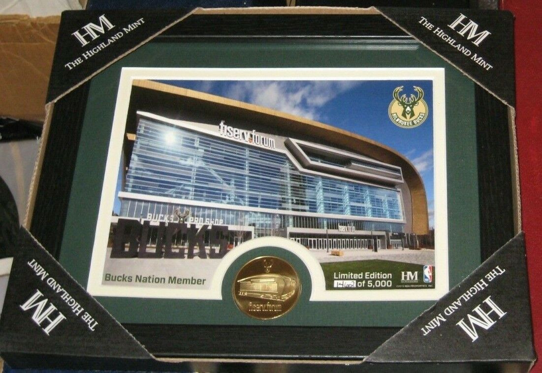 2020 MILWAUKEE BUCKS HIGHLAND MINT FISERV FORUM FRAMED Photo Poster painting LIMITED 1462/5000