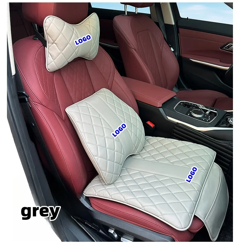 🔥Hot sale🔥Leather car seat cushion and lumbar support set(Special car LOGO)