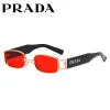 Okulary przeciwsłoneczne PRADA dla mężczyzn i kobiet, prostokątne oprawki