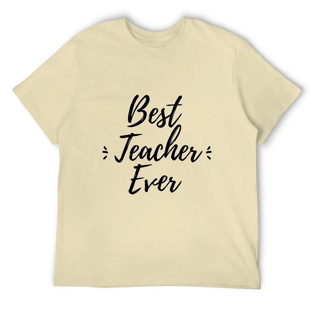 Women plus size clothing Printed Unisex Short Sleeve Cotton T-shirt for Men and Women Pattern Best teacher ever-Nordswear