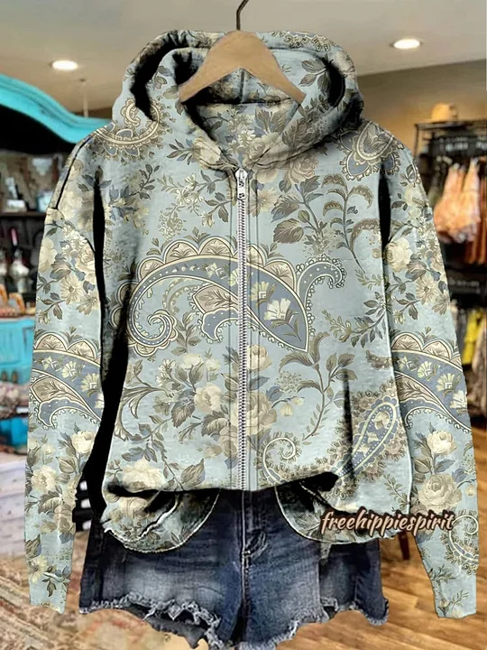 【#FR2】Embroidery Paisley Pattern Zip-up Hoodie フーディ Paisley🐇🐇🔥 