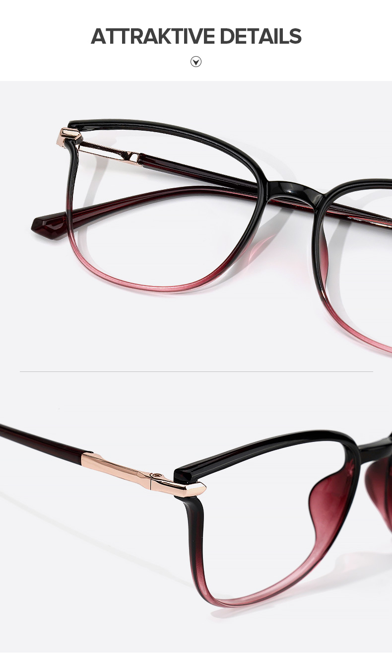 Mander Schwarz-Lila Quadratisch Brille