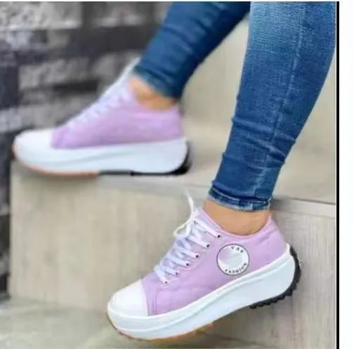 Breakj Breakj 2025 New Low-Top Single Shoes Women's Thick-Sed Canvas Shoes With Loose Cream Soles In Front Of The Large Women's Shoes