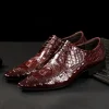 Men's Business Casual Crocodile Leather Shoes