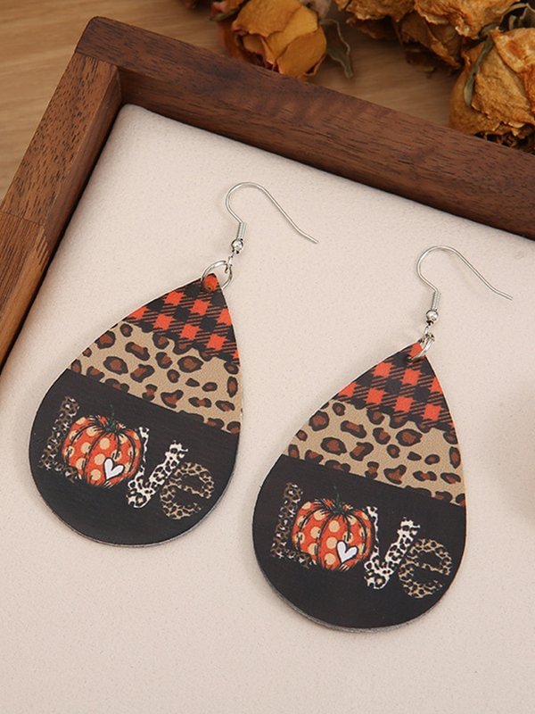 Love Pumpkin Print Earrings