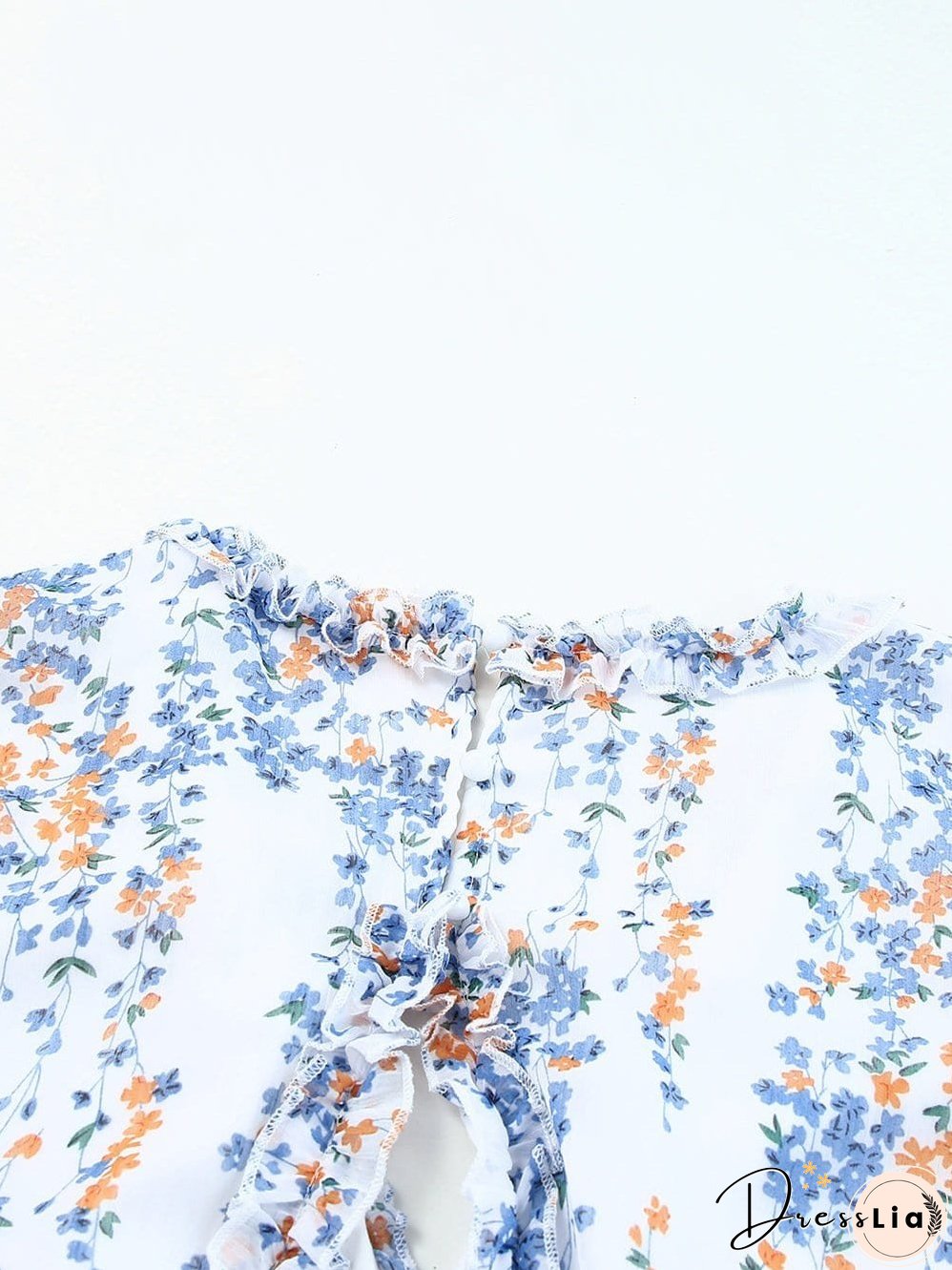 Feminine Floral Dress with V-Neck