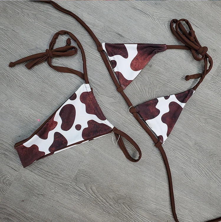 Vintage Sexy Cow Print Bikini