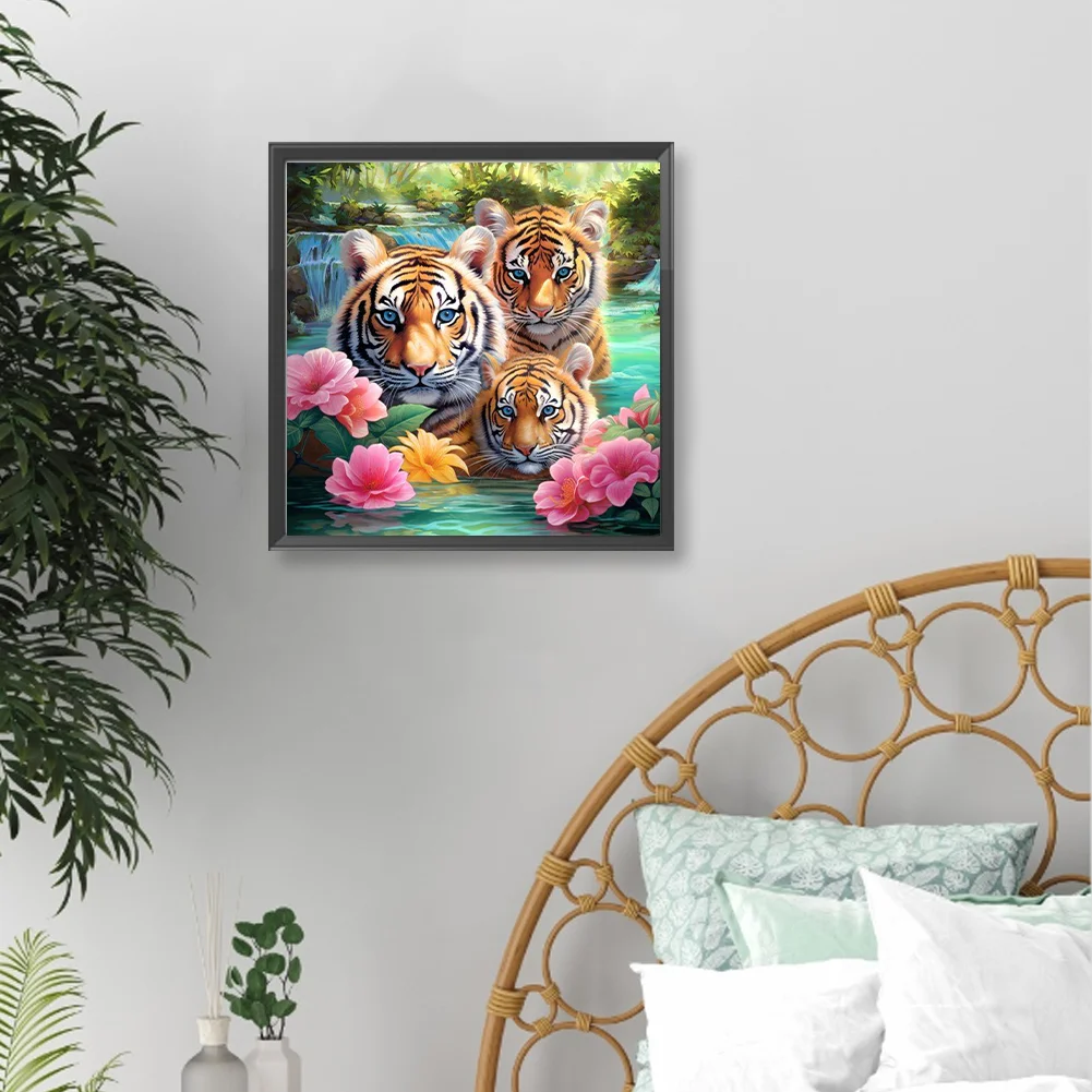 Diamond Painting - Full Round Drill - Tigers(Canvas|40*40cm)
