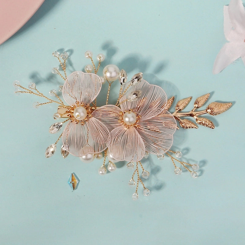 Women’s Pastoral Flower Rhinestone Hair Clip