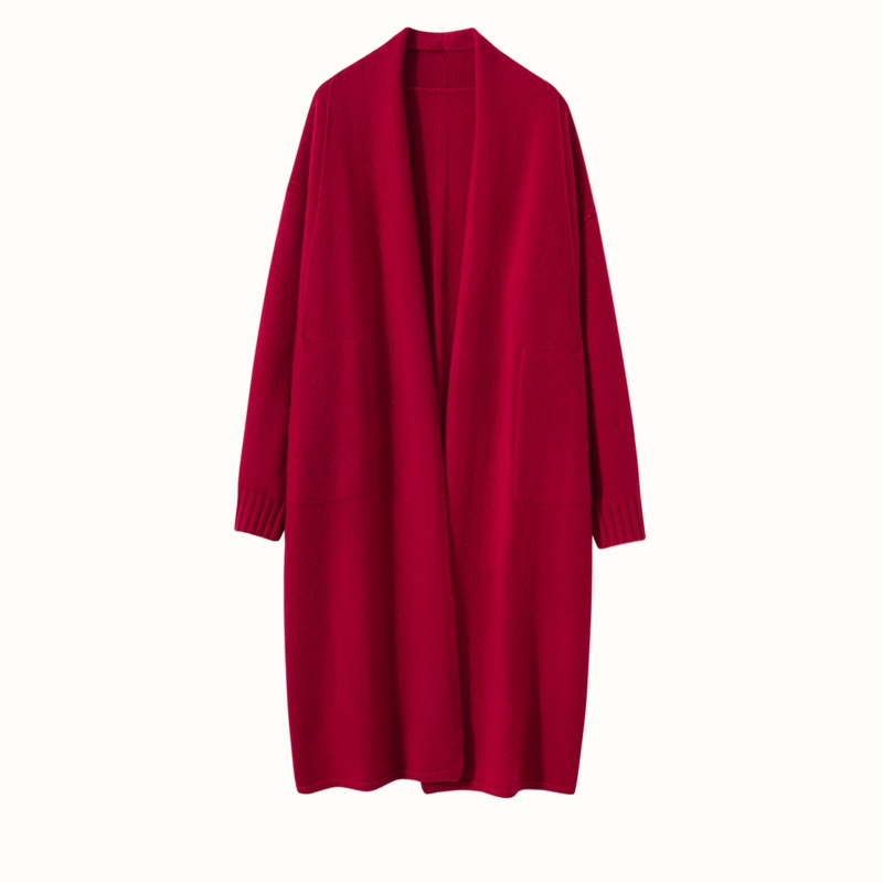 Women's Cashmere Coat Below Knee Length REAL SILK LIFE