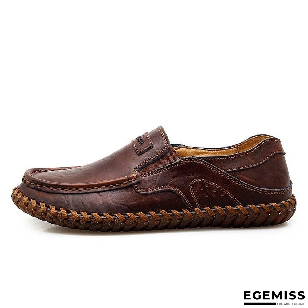 Men Genuine Leather Shoes Slip On Black Shoes Real Leather Loafers Man Moccasins | EGEMISS