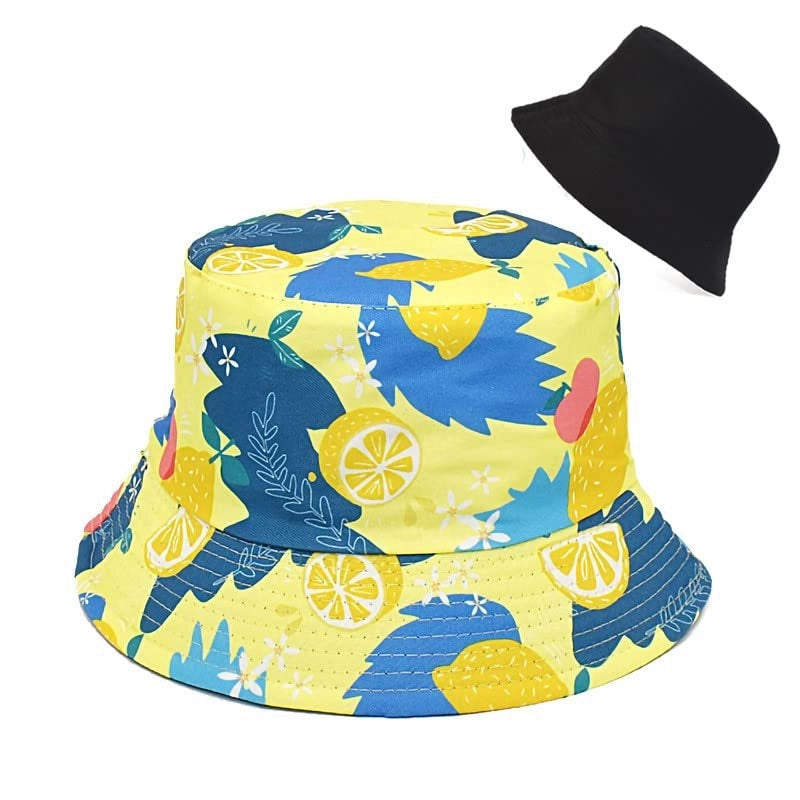 Printed Double-sided Foldable Fisherman Hat Women’s Summer Travel Sunshade Sun Protection Pot Hat For Men
