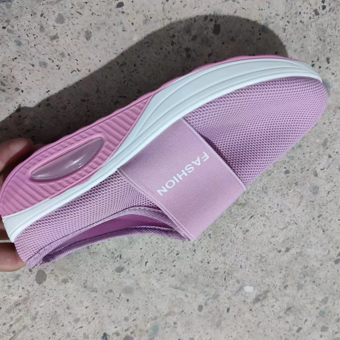 Breakj Breakj Summer Large-Size Lazy One Foot Pedaled Net Thick Bottom Slippers Women Slope And Slippers Women