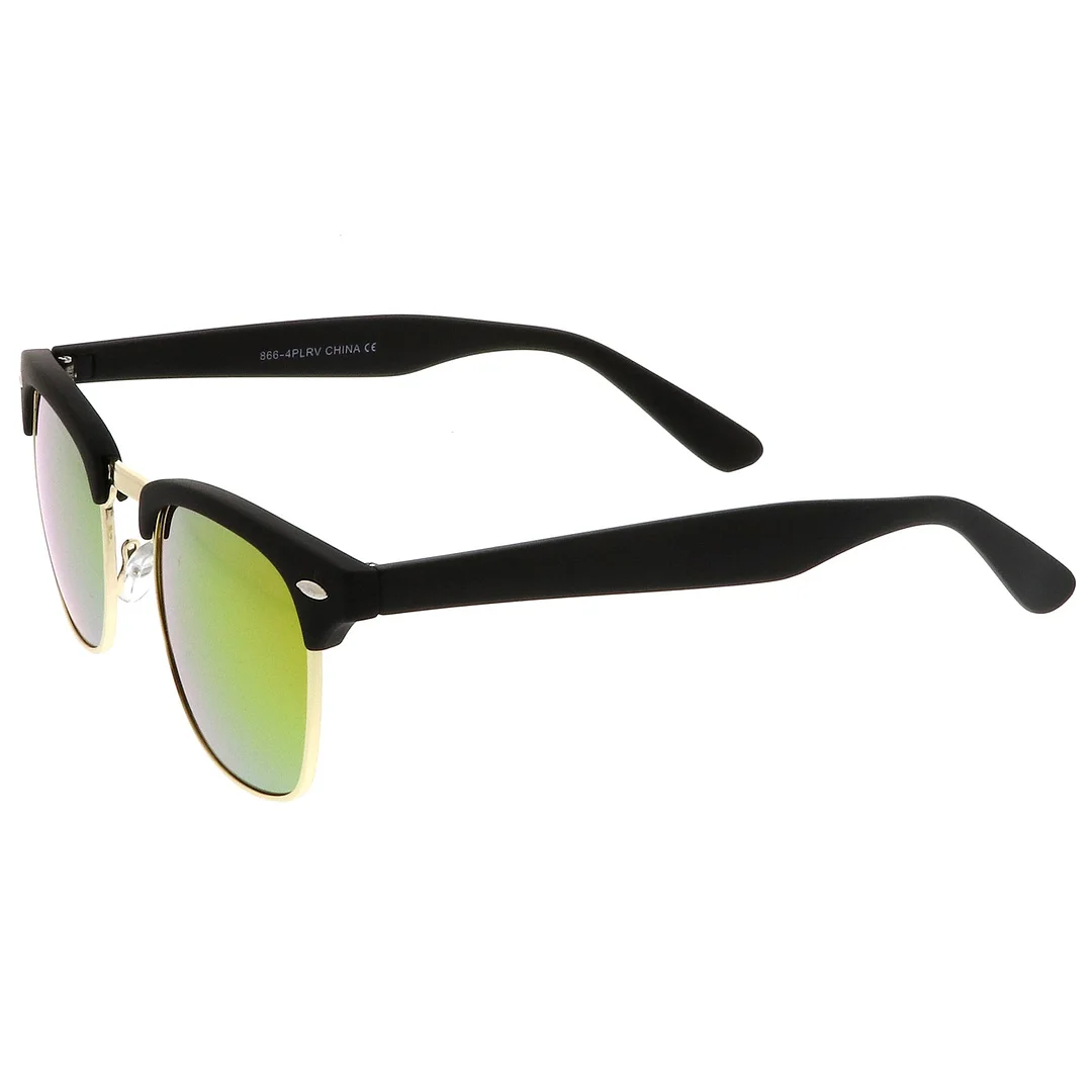 Rubberized Mirror Lens Half Frame glasses 49mm