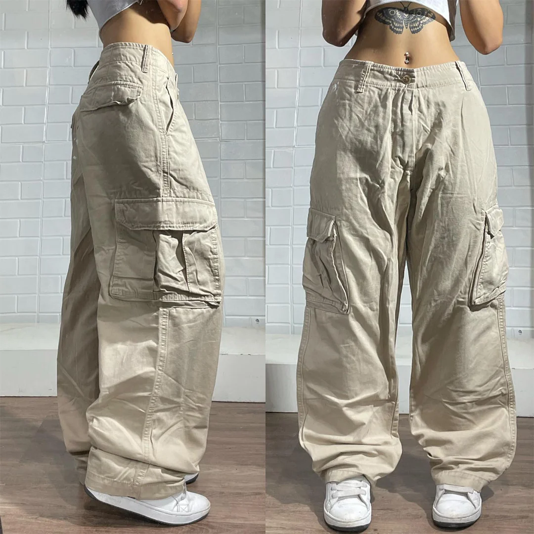 Women's Retro Multi-pocket Casual Y2K Loose Baggy Pants / DarkAcademias /Darkacademias