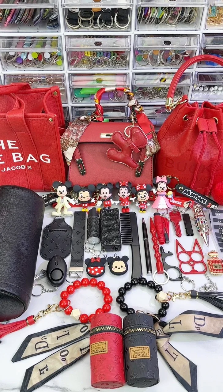 Valentines Mickey Set Bucket/Tote/Duffle Bag Self Defense Keychain with LIMITED FREEBIE NBC Figure & Keychain (MUST BUY)