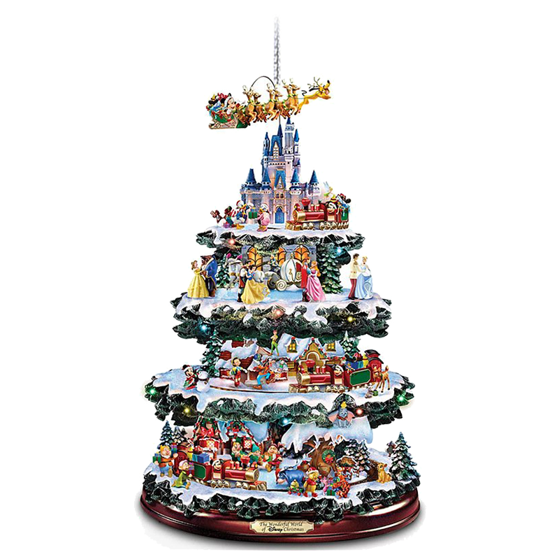 Thomas Kinkade-:Animated Tabletop Christmas Tree With Train🌲