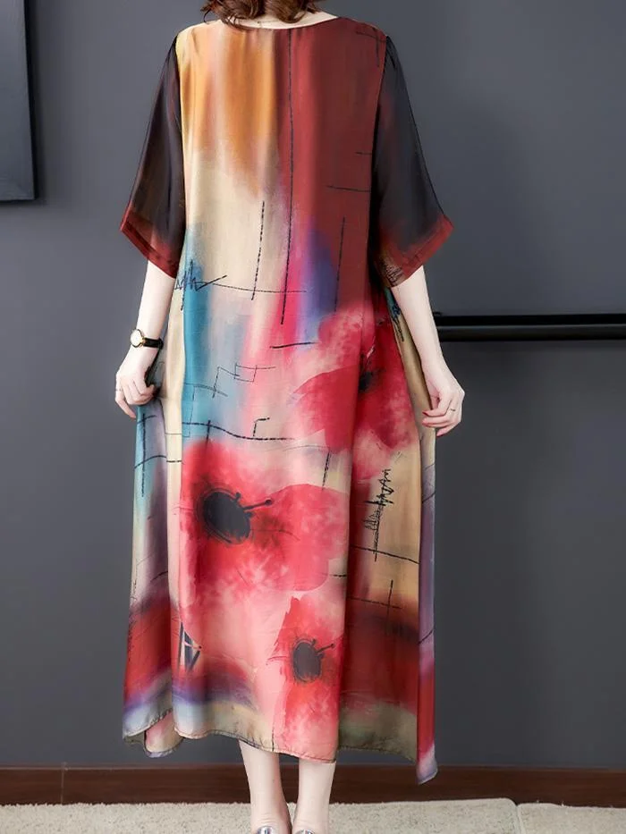 Elegant Printed A-line Dress