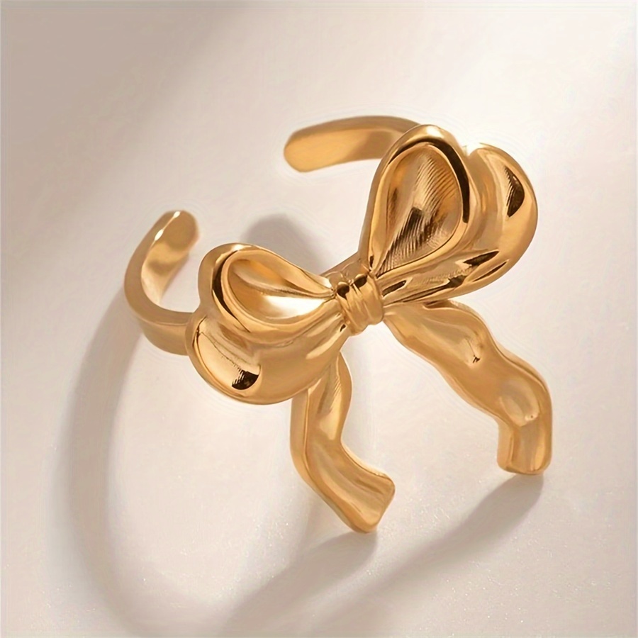 Elegant Vintage-Inspired Bowknot Ring for Women - Versatile & Chic, Perfect for Weddings and Parties