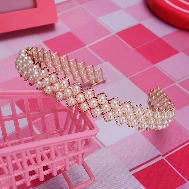 New Pearl Headband Women Korean Internet Celebrity Headband Hair Clip Women’s Simple Elegant Pressed Hair Clip Headwear