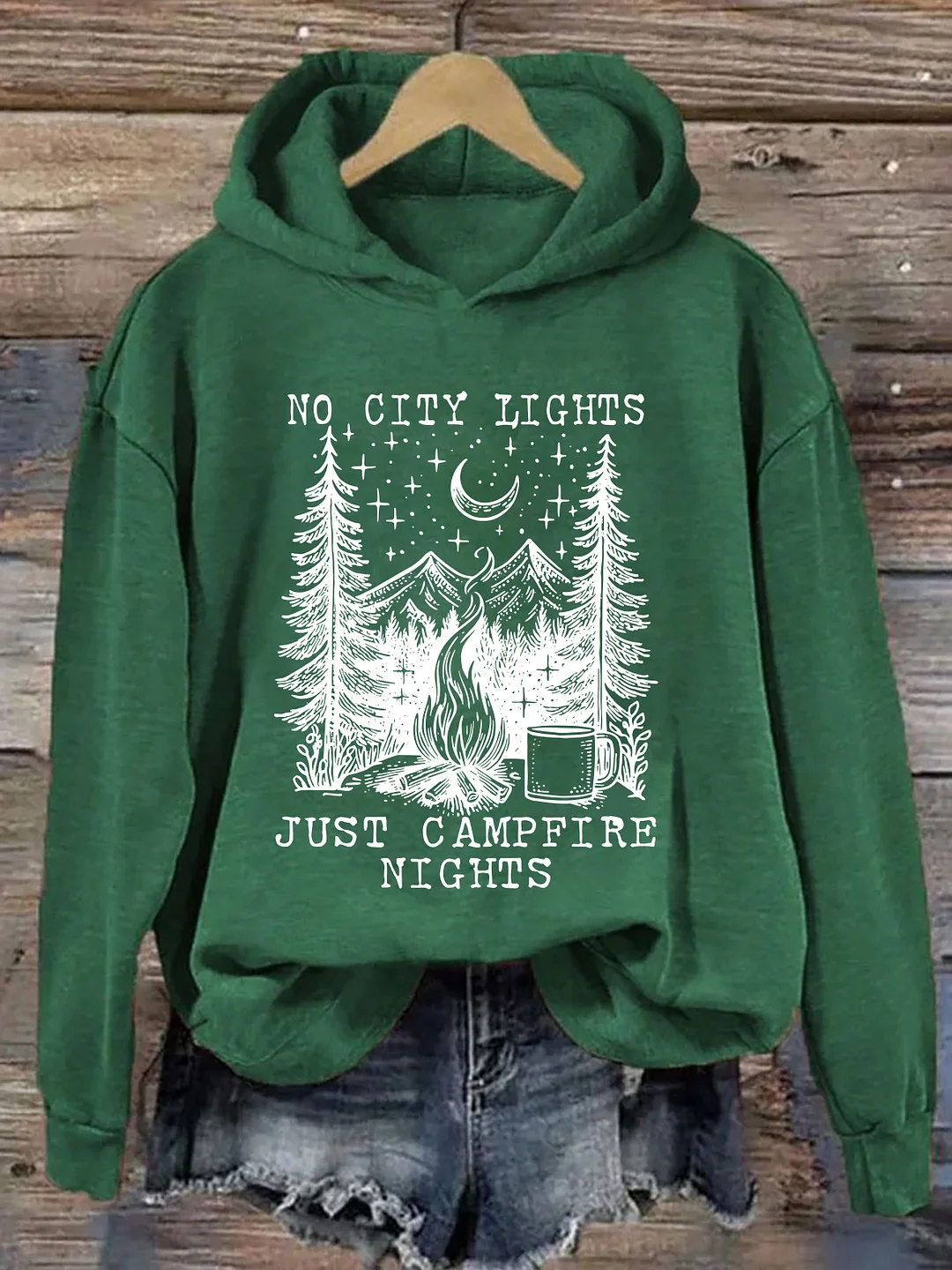 No City Lights Just Campfire Nights Hoodie