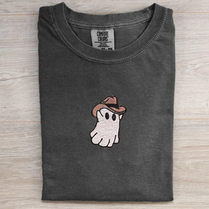 Embroidered Western Ghost T-shirt