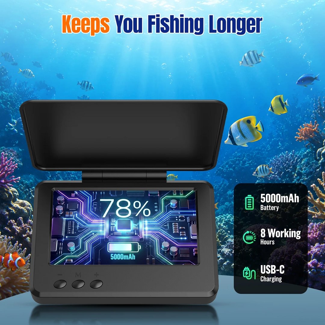 BEBANG Underwater Fishing Camera, 4.3" LCD Monitor, 65ft Cable, 8 IR Night Vision Lights, 220&deg; Wide Angle Lens, 5000mAh Battery, for Ice Lake Boat & Kayak Fishing