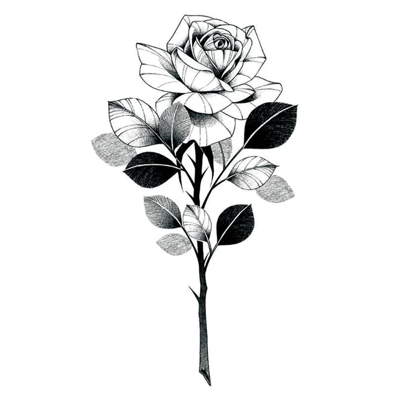Waterproof Temporary Tattoo Stickers Black Somnus Flower Plant Small Size Tatto Flash Tatoo Fake Tattoos for Man Kid Girl Women
