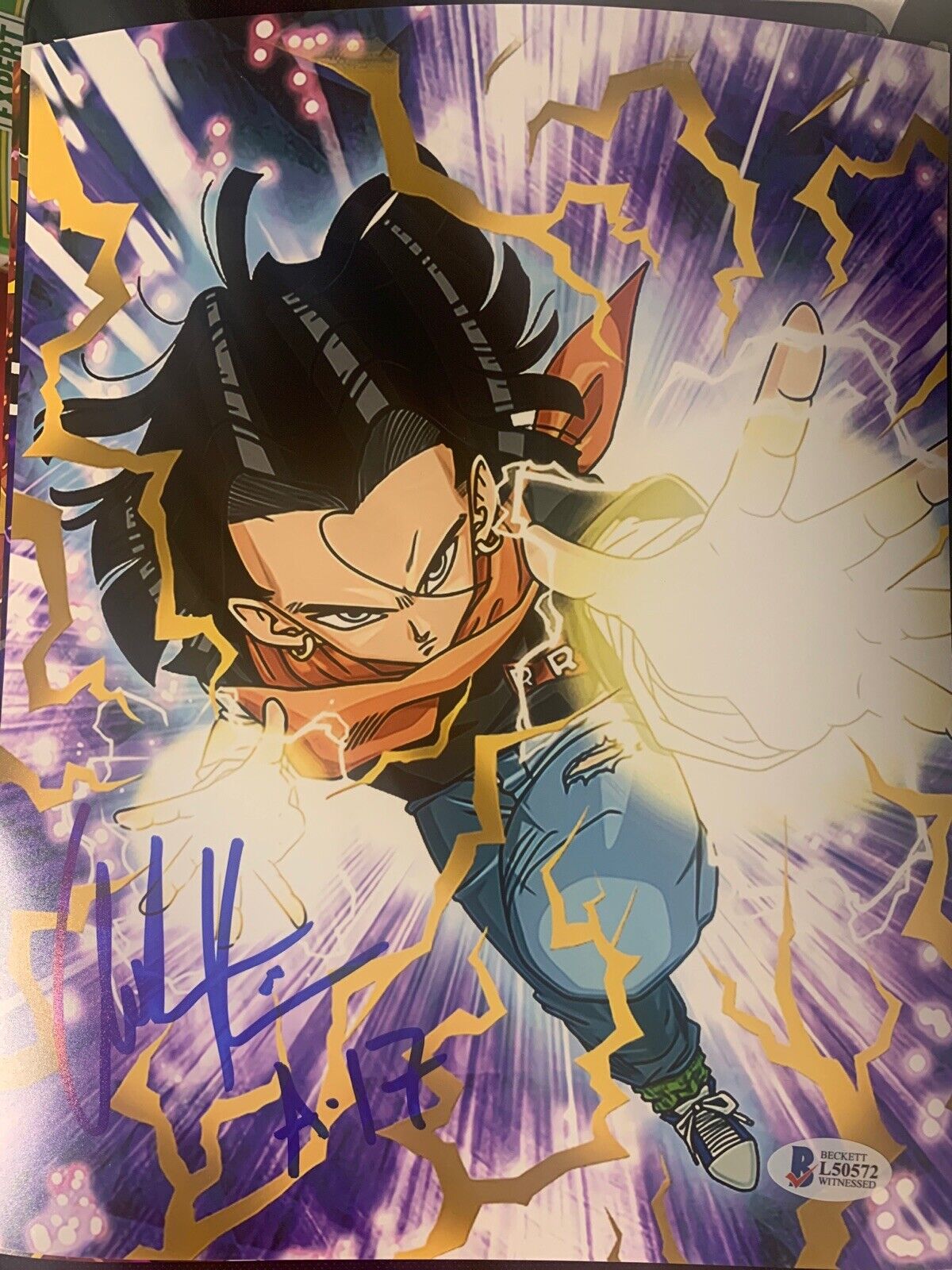 Chuck Huber signed 8x10 Photo Poster painting Dragon Ball Z Movie Android 17 Beckett D28