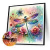 Diamond Painting-DIY Full Round Drill Flowers Dragonfly