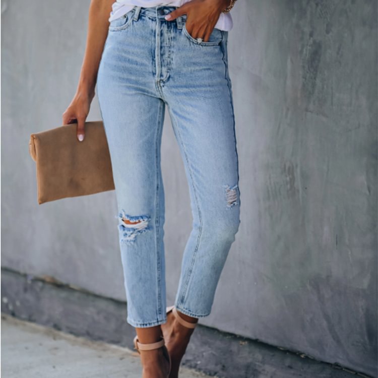 Ladies Ripped Jeans-luchamp:luchamp