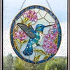 (US Only)Hummingbird Stained Glass 2D/Flat DIY Diamond Art Single-Sided Drill Pendants