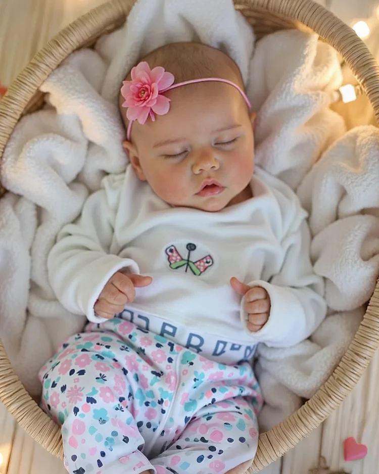 [Coos and "Heartbeat"] 17'' Real Lifelike Full Body Silicone Vinyl Newborn Journey Reborn Baby Doll Girl With Coos and "Heartbeat" By Dollreborns®