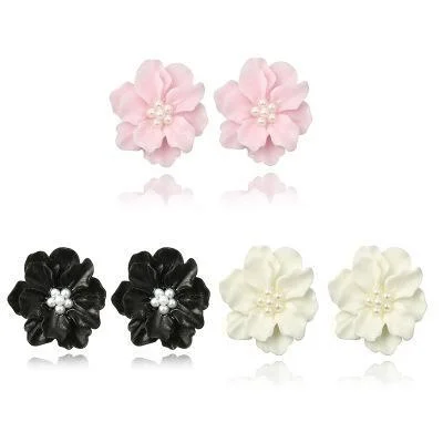 Women plus size clothing Wholesale Cheap Jewelry Flower Pearl Earrings-Nordswear