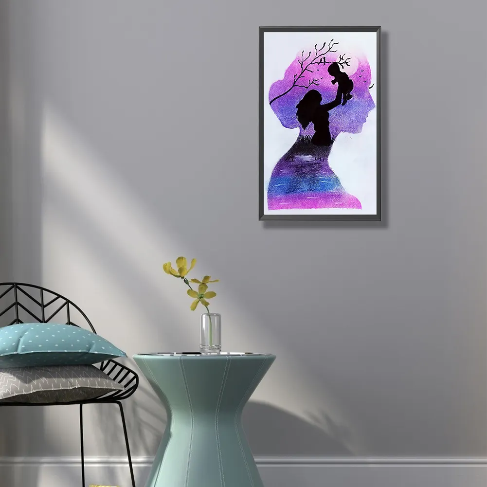 Full Round Diamond Painting 30*50cm - Mother Earth Silhouette