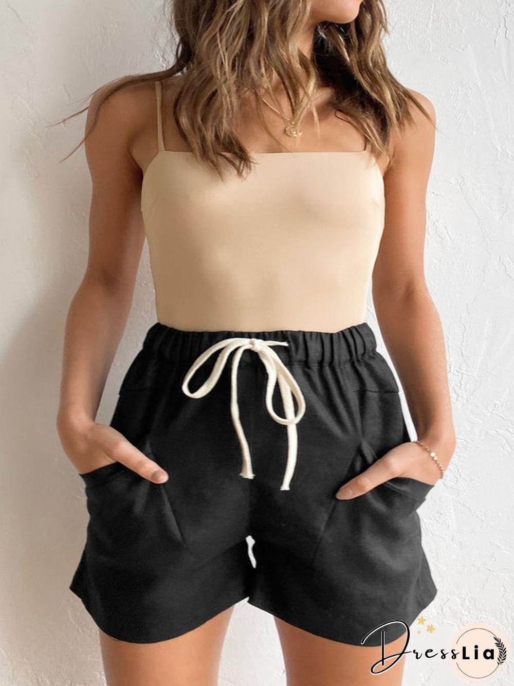 Women'S Shorts Casual Lace-Up Pocket Track Shorts