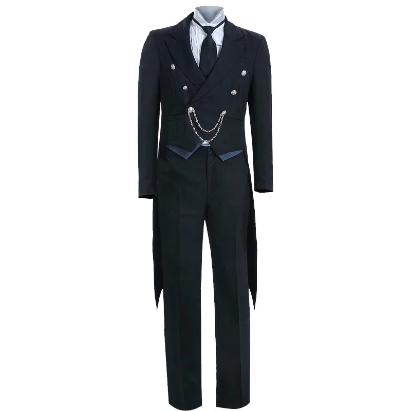 Black Butler Kuroshitsuji Sebastian Michaelis Uniform Outfit Cosplay Costume