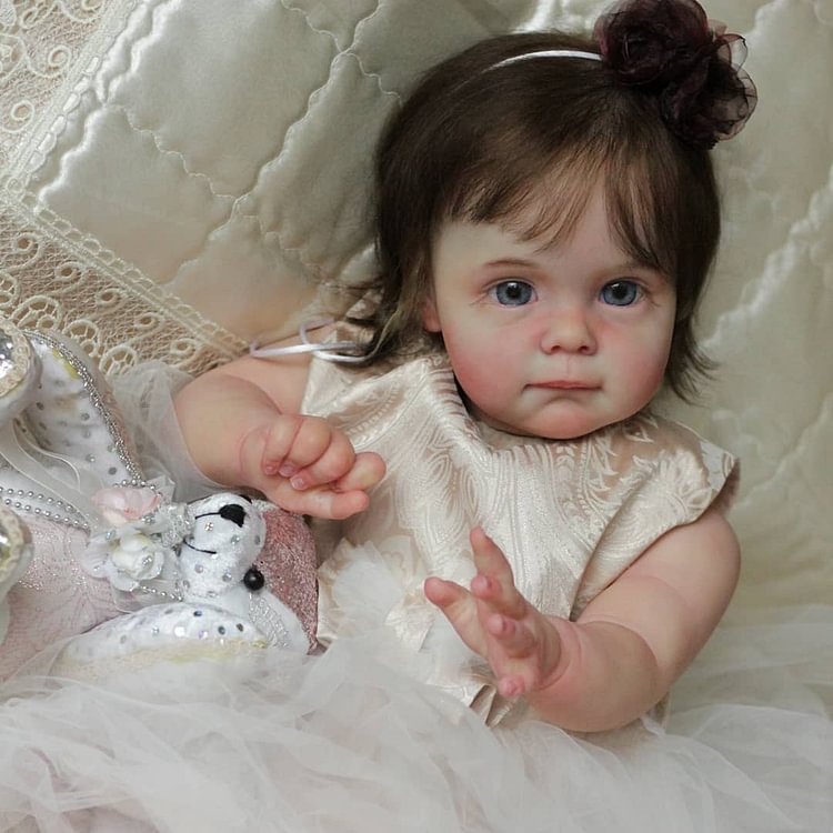 [Heartbeat Dolls]15'' Real Lifelike Awake Reborn Newborn Baby Dolls Girl Named Holly with Bottle and Pacifier Minibabydolls® Minibabydolls®