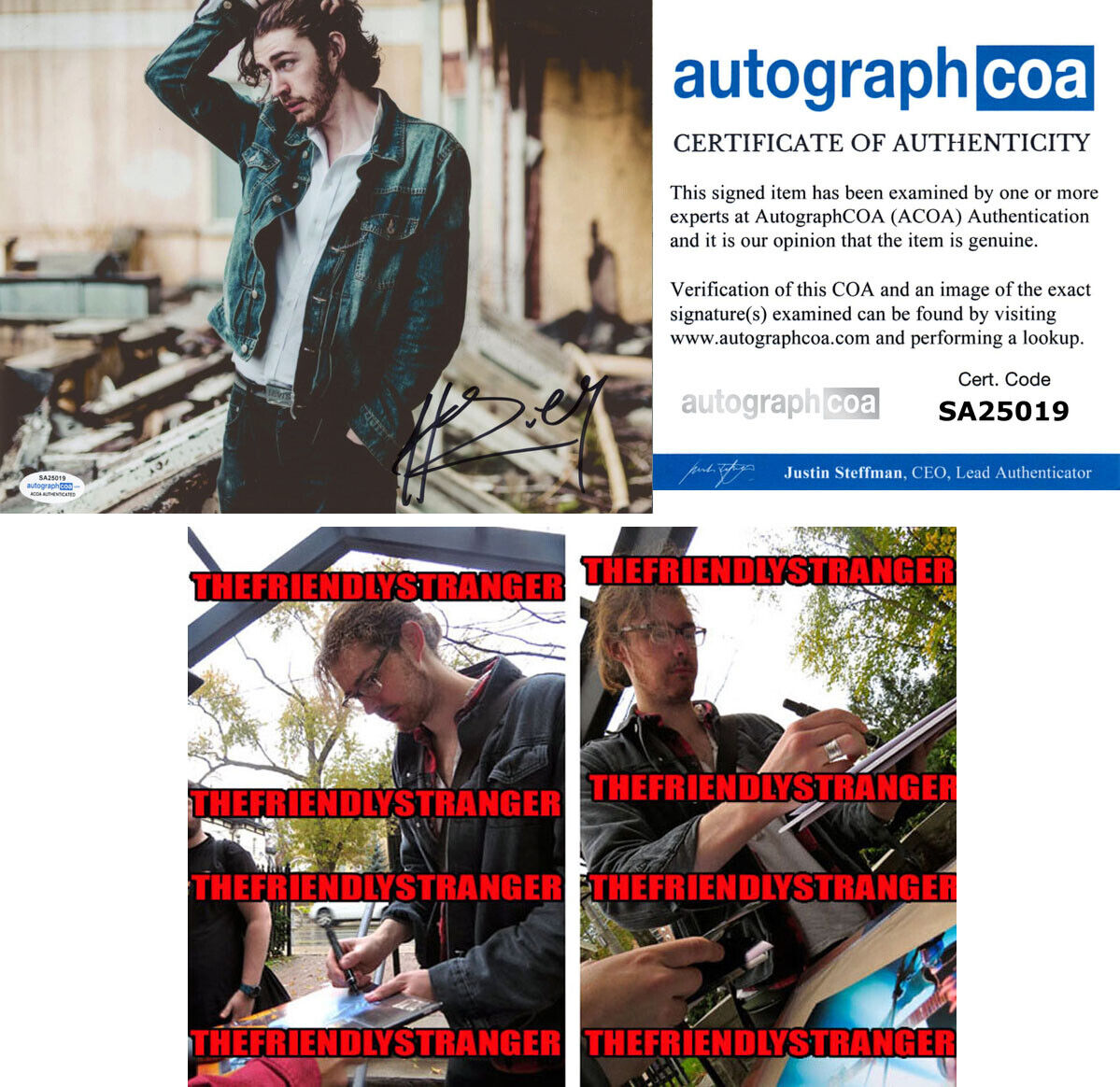 HOZIER signed Autographed 8X10 Photo Poster painting k PROOF - SINGER Take Me To Church ACOA COA