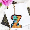 Diamond Painting Double Sided Dinosaur Letters Z Keychain Pendant