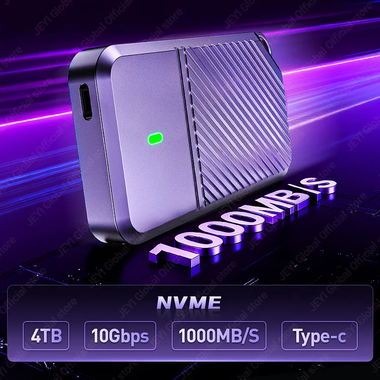 JEYI Gyro-Sensor Write Protection M.2 NVMe Enclosure,10Gbps USB-C