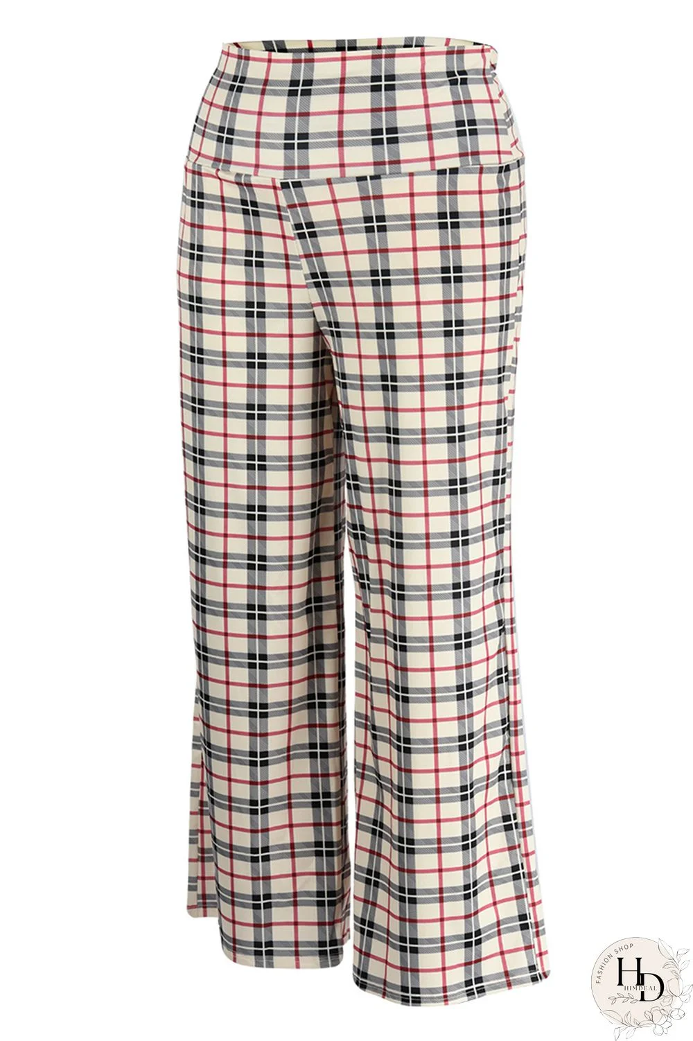 Apricot Fashion Casual Print Patchwork Regular High Waist Trousers