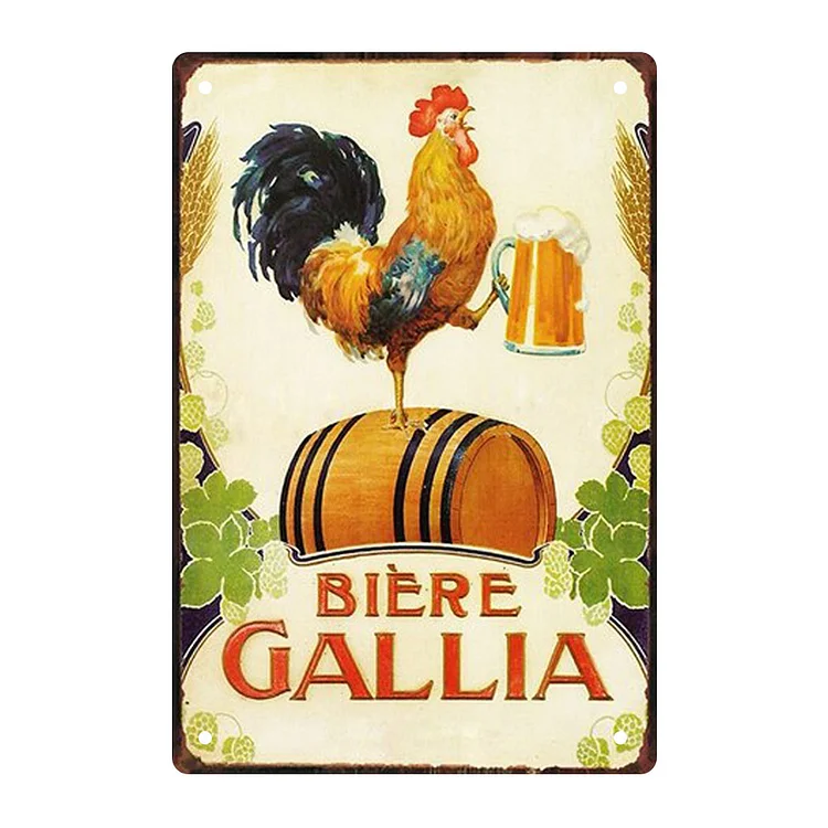 Chicken - Biere Gallia Vintage Tin Signs/Wooden Signs - 20x30cm & 30x40cm