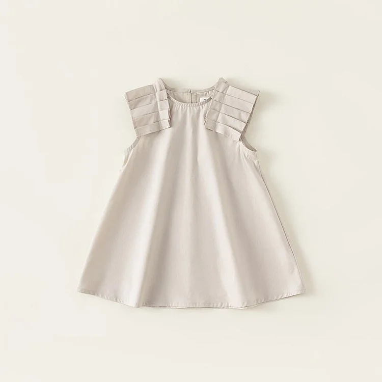 Toddler Girl Solid Color Sleeveless Dress